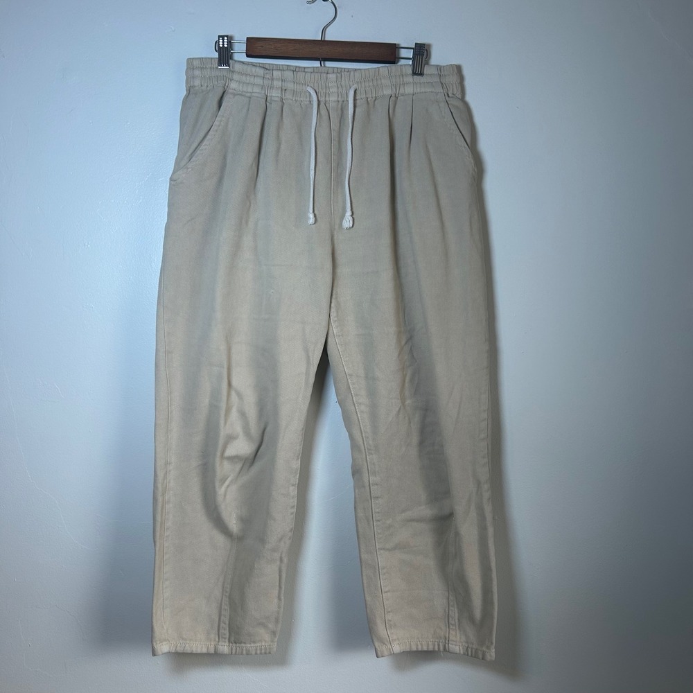 Lexi‎ Brown Curated Collection Pants Womens Large Beige Elastic Waist Tapered L